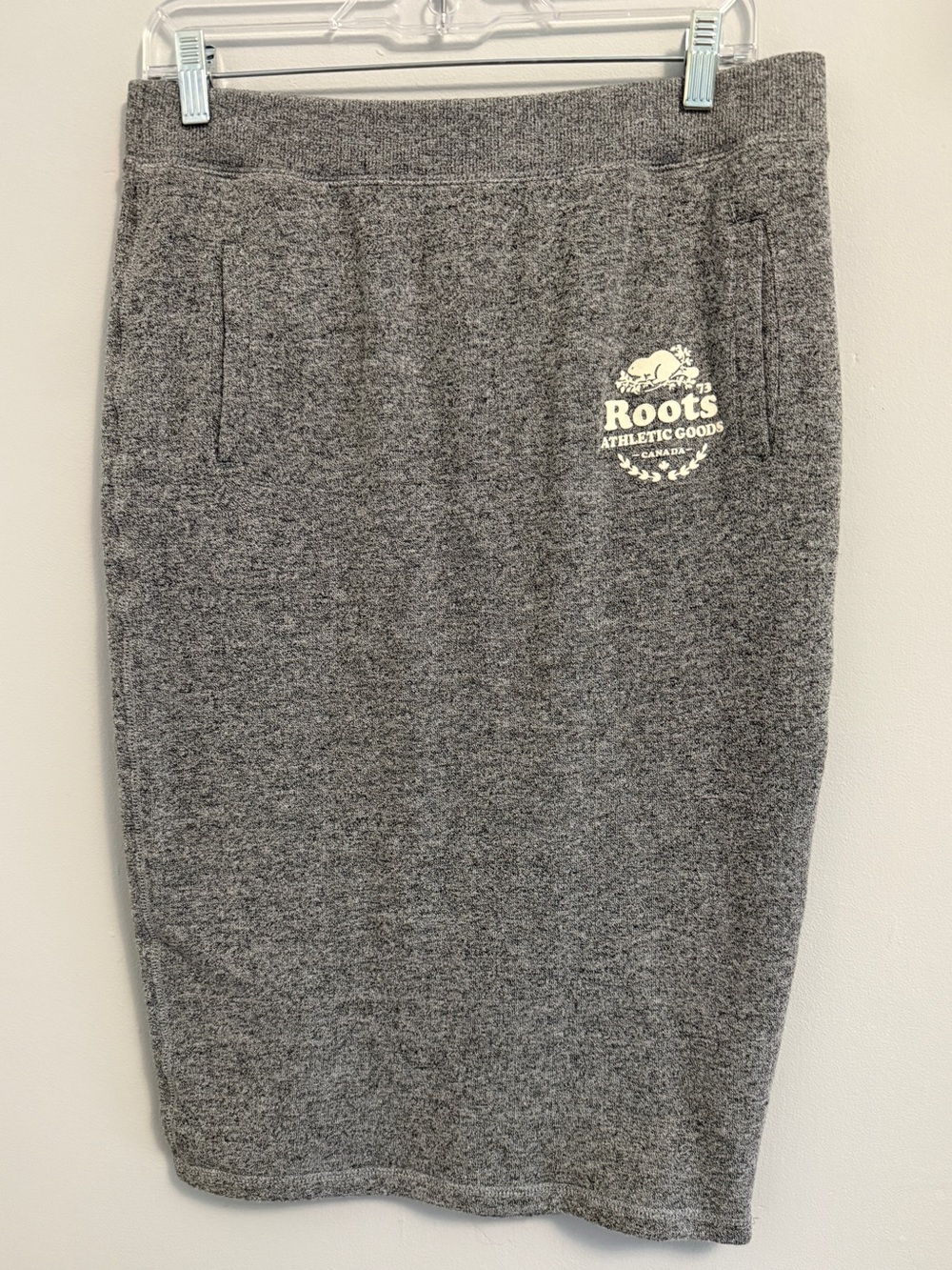 Roots Gray Pencil Sweat Skirt with Logo
